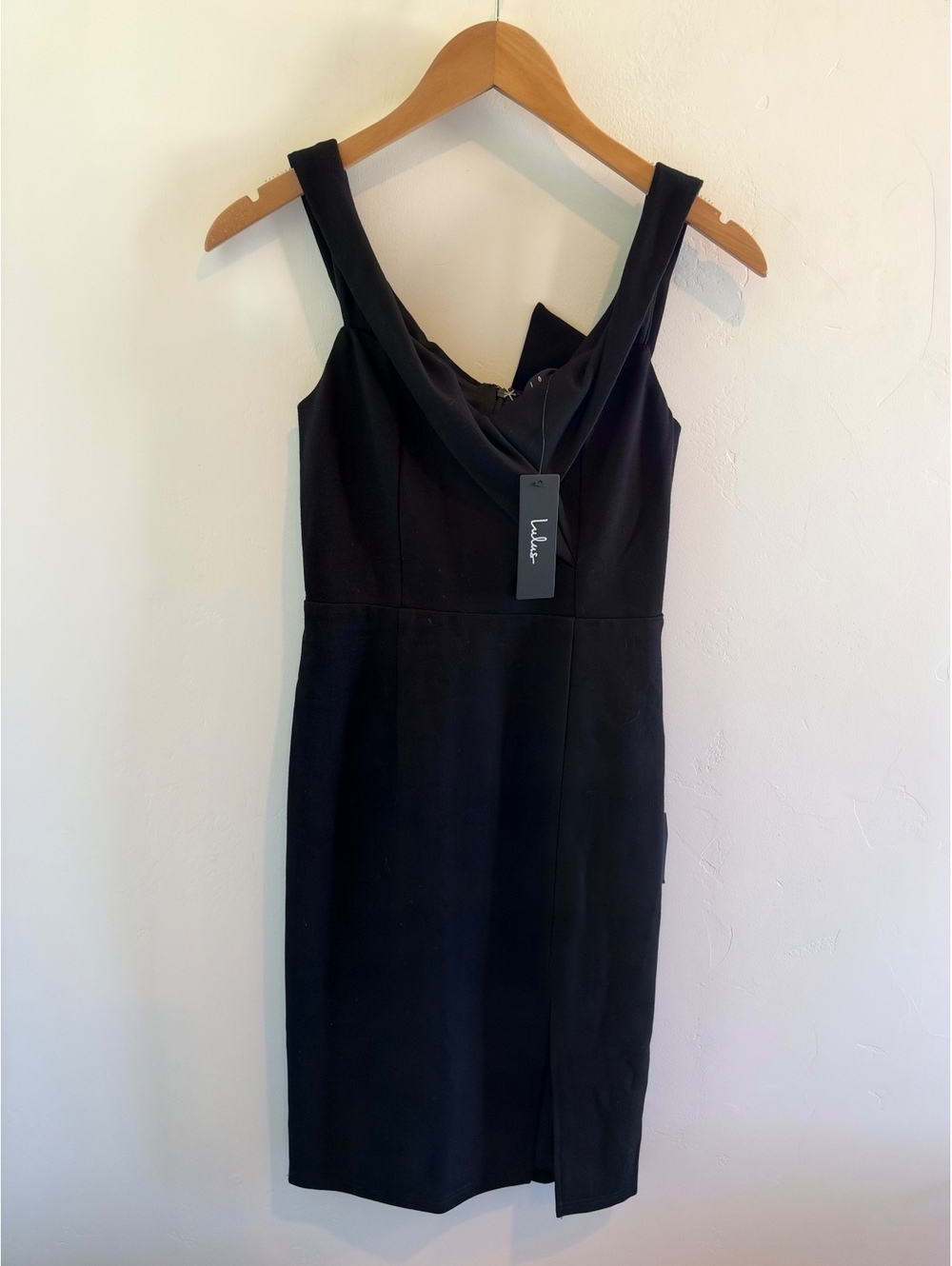 Lulu’s Black Midi Dress Size Small NWT Cowl Neck Sleeveless Cocktail Party